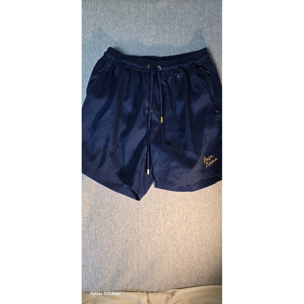 Baja Llama Fort Knox Navy Stretch Shorts Mens Small